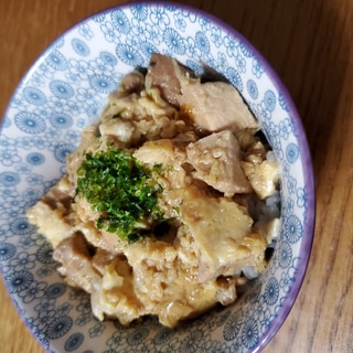 鶏チャーシューの卵とじ丼